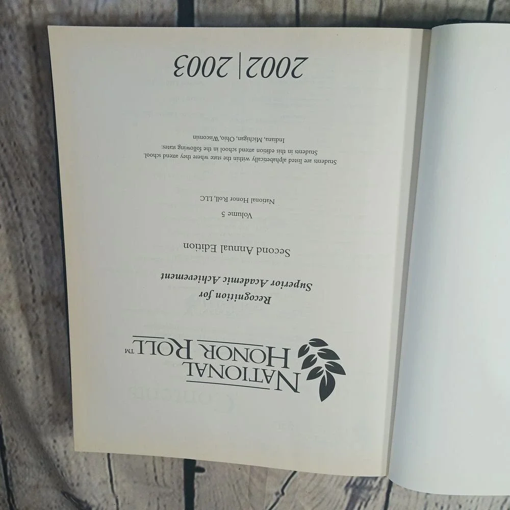 National Honor Roll 2002‎ 2003 Book Ohio Indiana Michigan Wisconsin School Vtg